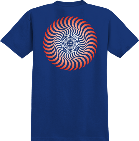 Spitfire - Classic Swirl Fade T-shirt - Royal Blue/Red-White